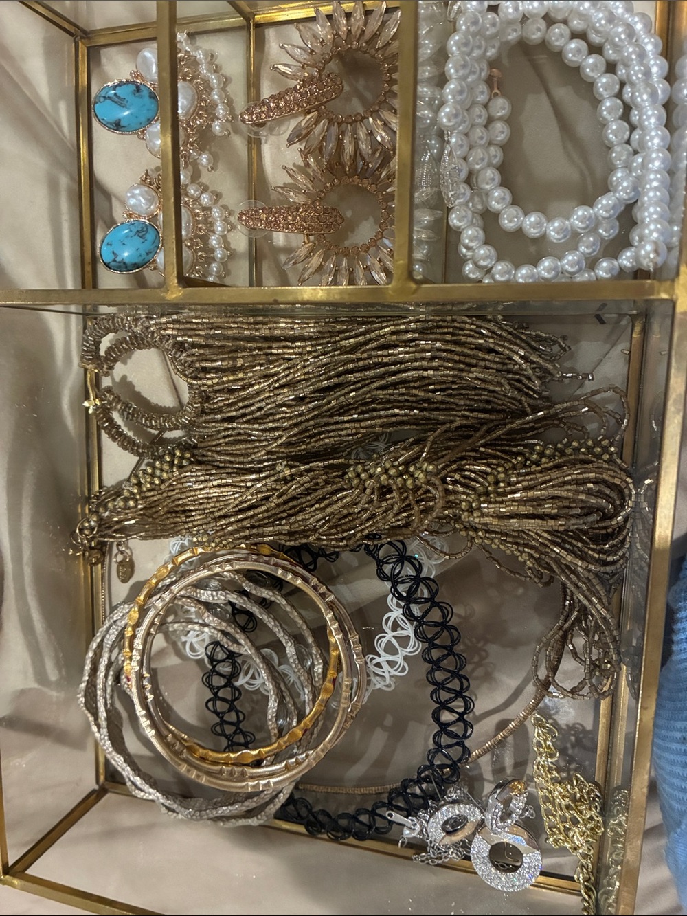 Gold Beaded Necklace & Bracelet Set - Women Accessories